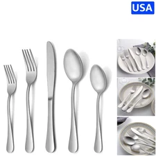 20-Piece Matte Silver Cutlery Set for 4 - Elegant Stainless Steel Tableware