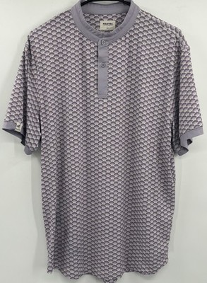 Mantra Performance Polo Shirt Mens Size Large Geometric Purple Short Sleeve