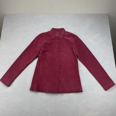 Women s Anonymous John Carlisle Red Suede Leather Button Front Jacket Sz S
