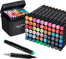 Alcohol Markers Set, 60 Colors Alcohol Based Dual Tip, Fine and Brush Tip for Ad