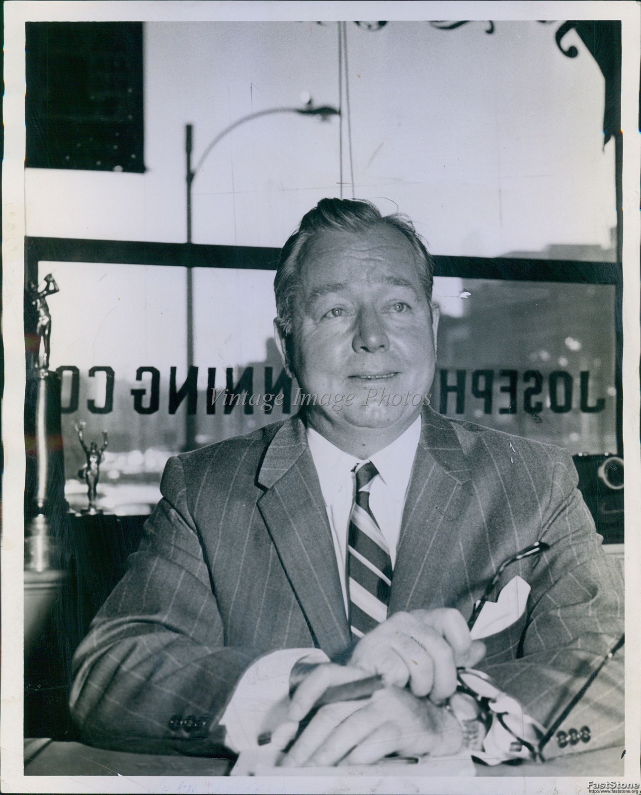 1971 Jamaica Plain Joseph Hanning Businessman Office Portrait Photo 8X10
