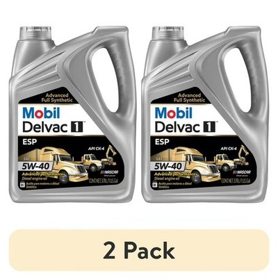 (2 pack) Mobil Delvac 1 ESP Heavy Duty Full Synthetic Diesel Engine Oil 5W-40