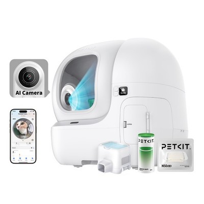 PETKIT Self Cleaning Cat Litter Box, 210° Wide Angle Lens Cat Facial  Recognition