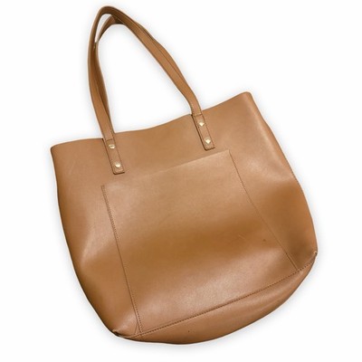 Henny & Lev Faux Leather Bucket Market Tote Large Handbag Gold Grommets