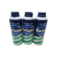 Lot Of 6 Cans Barbasol Shaving Cream Soothing Aloe Thick Rich 5 oz ea