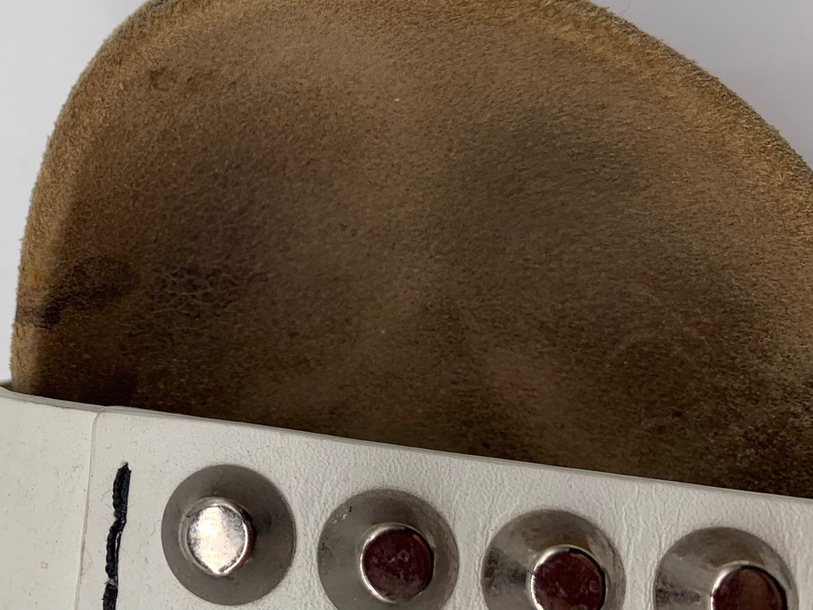 Prada Womens White Leather Studded Double Strap Slide Sandals sz 39.5 thumbnail 6