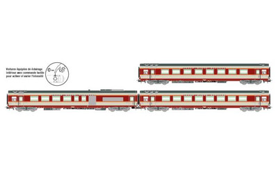 Jouef 3-teiliges Set Gran Confort-Wagen TEE Le Kléber SNCF Ep. IV HJ4192