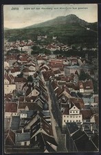 AK Jena, Blick auf den Hausberg mit Straßenpartie vom Kirchturm aus gesehen 191 