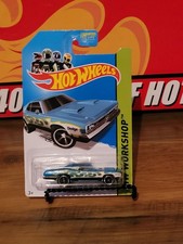 Hot Wheels 2013 Showroom Teal Blue &lsquo;71 Dodge Demon Flames #217 A20