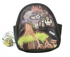 Shrek Women  s/ KIDS Faux Leather Mini Backpack, 10.5  ,Gray and Green