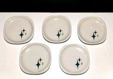 Set of 5 Atomic MCM Syracuse China "Jubilee" Square 5" Bread Plates
