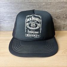 Vintage Jack Daniels Hat Cap Snap Back Black Mesh Trucker Tennessee Whiskey