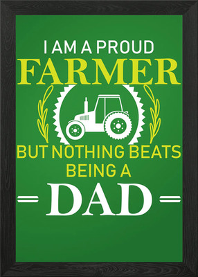 Proud Farmer Dad Gift Idea Framed Wall Art Poster Canvas Print Picture