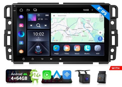 CAM+OBD+Android 14 8''Car Dash Stereo Radio GPS Bluetooth For GMC Yukon 2007-2014