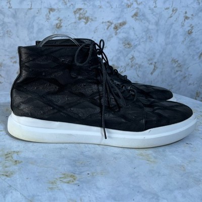 Marc Nolan Axel Mens Size 12 Shoes Black White Embossed Leather High Top Sneaker
