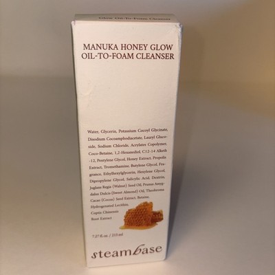 Steambase Manuka Honey Glow Oil To Foam Cleanser 215ml/7.27oz Exp 12/2027 NEW