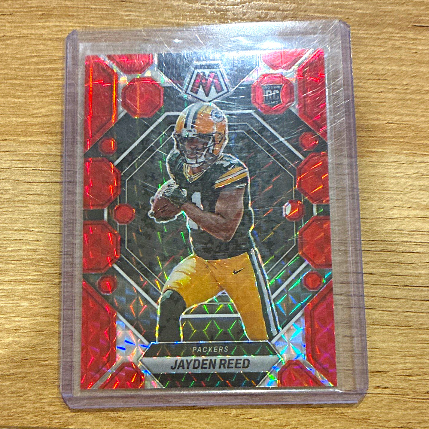 Panini 2023 Mosaic Rookies Jayden Reed Red Mosaic Prizm #333 Packers RC