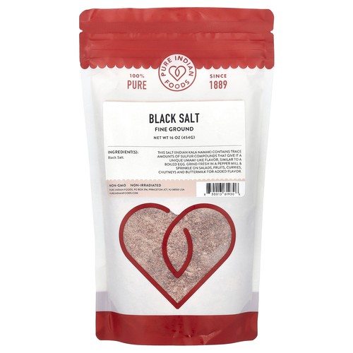 Black Salt, Fine Ground, 16 oz (454 g)