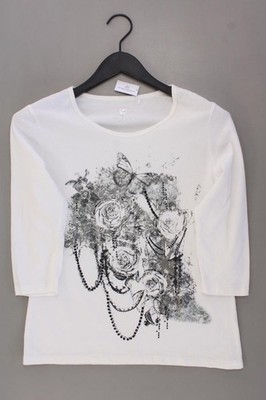   Via Appia Printshirt Regular Shirt für Damen Gr. 38, M mit Blumenmuster weiß  