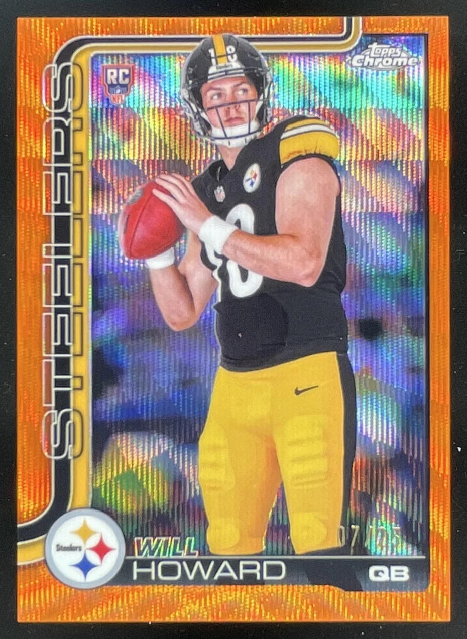 2025 Topps Chrome Rookie Orange Wave Refractor #321 Will Howard RC /25