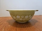 VTG Green PYREX Spring Blossom Crazy Daisy Mixing Bowl 442 USA Cinderella 1.5