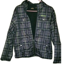 PACIFIC TRAIL Plaid Purple Grey Black Zip JACKET Hoodie Youth SZ Lrg 14/16 Coat