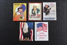 Lot of 5 USA America Magnets 2.5" x 3.5" Fridge souveneir