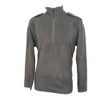 Microfleece 1/4 Zip Top Black Security Work Wear Outdoor Uniform Fleece