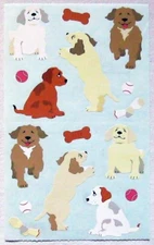 Mrs Grossman 4x6 inch 'Puppies' Sticker Sheet (Vintage-Retired)