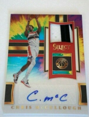 2017-18 Select Tie Dye Rookie CHRIS McCULLOUGH Worn Used Jersey RC Auto #d 19/25