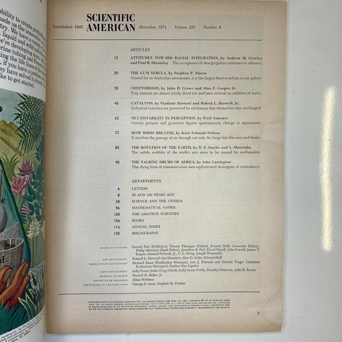 Scientific American Magazine 1971 December Reversing Figures Birds Breathe - Picture 2 of 2