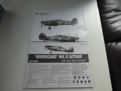 Trumpeter Hurricane MK11 D/Trop Nr. 02417 Baubuch Anleitung Maßstab 1:24