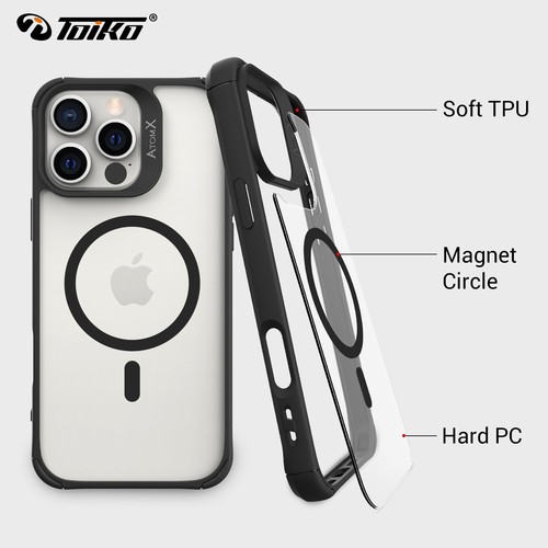iPhone 16 Pro Series – AtomX MagSafe Magnetic Clear Case Grade Drop-Tested - Picture 4 of 9