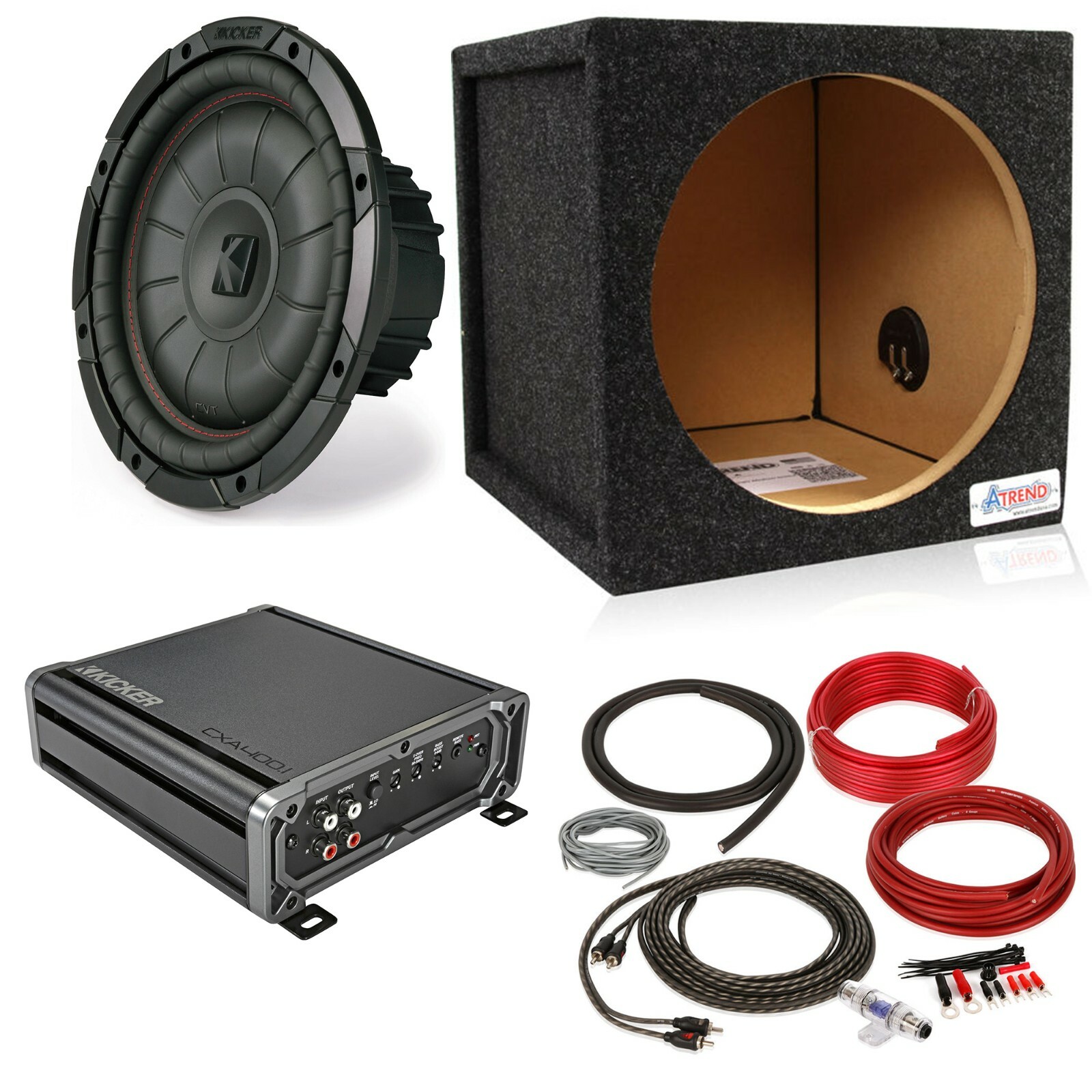 Сабвуфер Kicker 43CVT122 12 Герметичный саб-бокс Моноусилитель Комплект усилителей Провод 56790₽