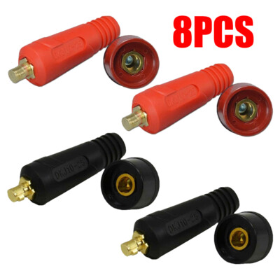 8PCS TIG Welding Cable Panel Connector Socket Set DKJ10-25 & DKZ10-25 Quick USA