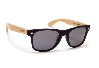 Coyote Brillen Woodie Polarisiert Sonnenbrille Mit Naturholz Bügel, Schwarz /