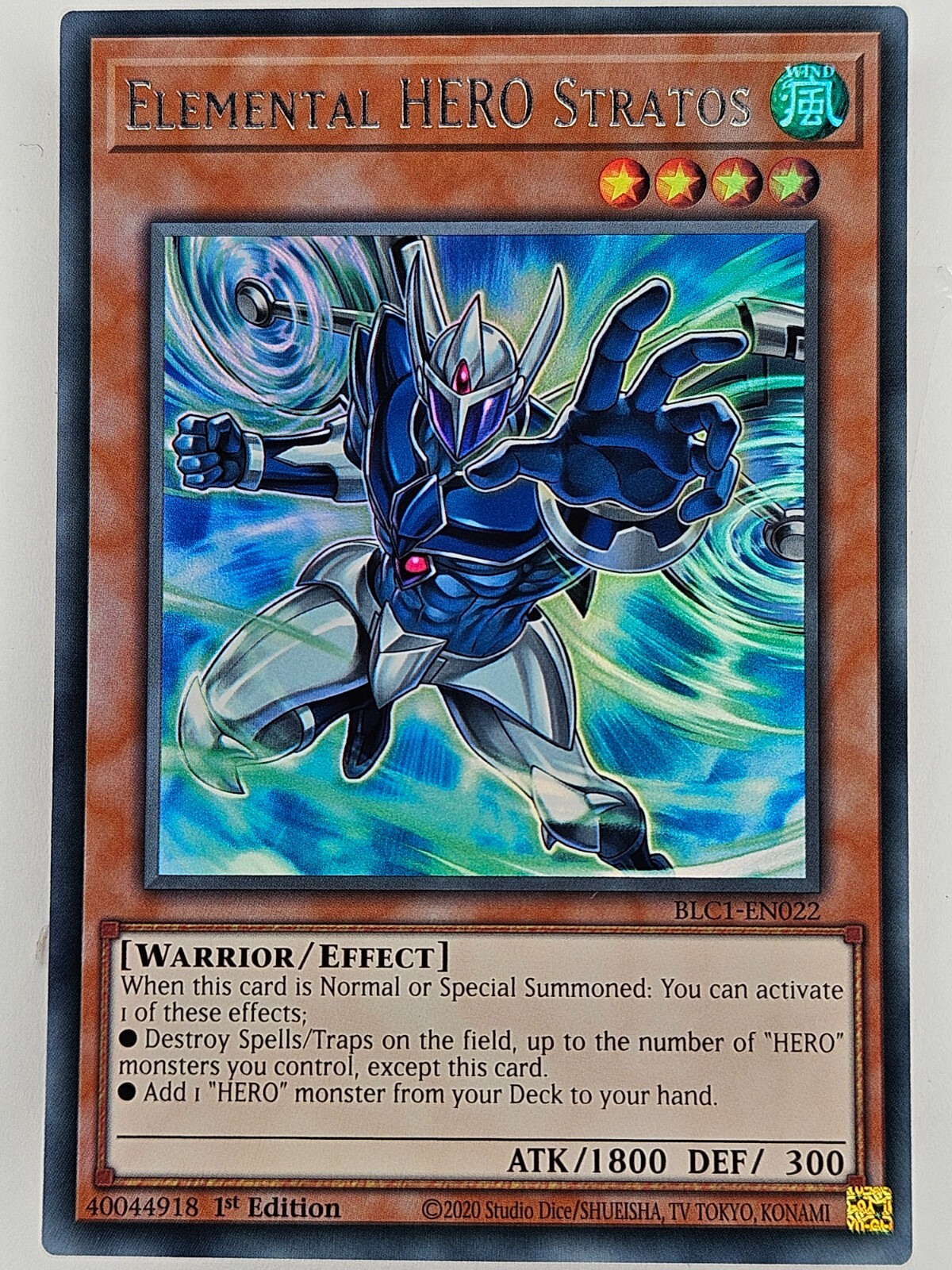 Yu Gi Oh BLC1 Alt Art Elemental Hero Stratos Silver Ultra Rare