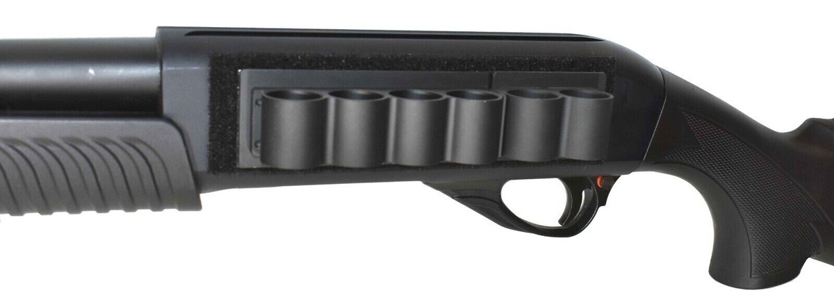 Mossberg 500 590 Shell Carrier Saddle - 6 Round 12 Gauge Ammo Holder With Hook & Loop Mounting