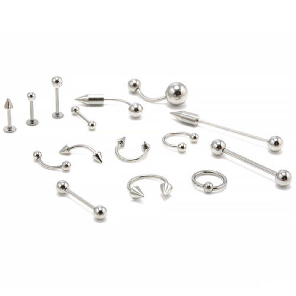 85pcs/Lot Wholesale Tongue Lip Belly Navel Eyebrow Rings Body