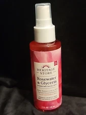 Heritage Store Rosewater & Glycerin Hydrating Facial Mist 4 fl oz NEW SEALED