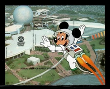 Antigua 1988 - Disney Epcot Center - Souvenir Stamp Sheet - Scott #1125 - MNH