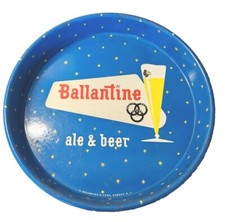 VINTAGE BALLANTINE'S ALE & BEER Tray  Blue 1950s Space Race Era
