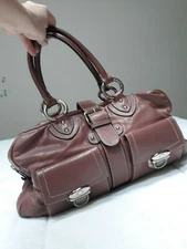 Marc Jacobs Collection Leather Handbag Mauve Neutral Metal Hardware 