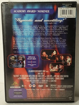 Blue Velvet (DVD, 2000) Dennis Hopper Kyle MacLachlan Isabella