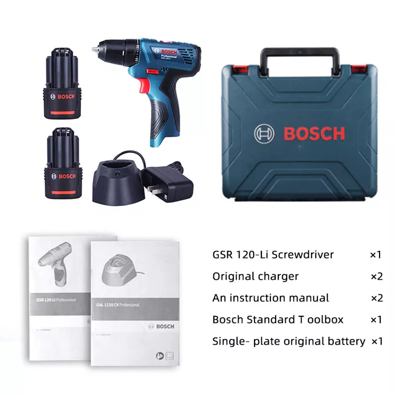 Taladro Atornillador Bosch 12v GSR 120 LI + 1 Bateria + Set 34 Pzs