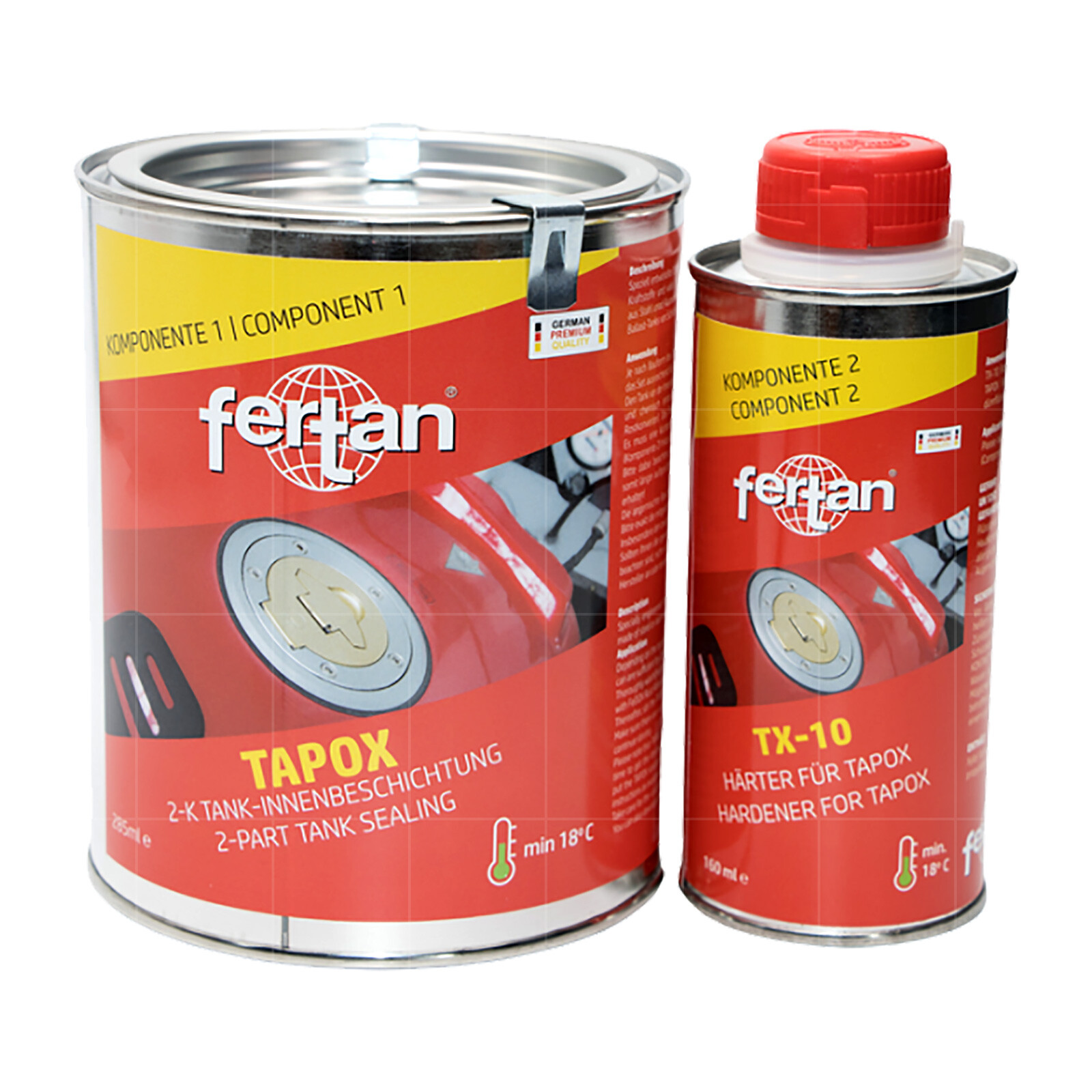FERTAN TAPOX 2-K Tank-Innen-Beschichtung Set 445ml Tankversiegelung Gegen Rost