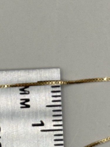 Vintage 14k Gelbgold Träne Tropfen Hänger Box Kette Halskette Italien 17" - Bild 5 von 7