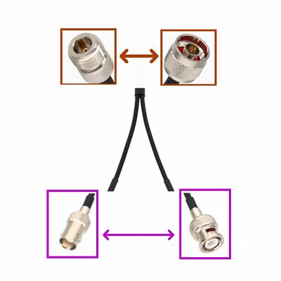 1x N to 2x BNC Male/Female antenna Amplifier Splitter/Combiner Y Adapter cable