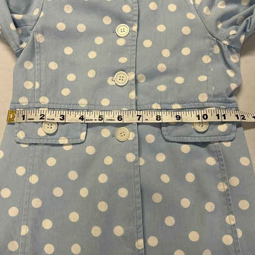 Cotton Tails Girls Pea Coat Jacket Size 5 Button Up Polk Dot Lightweight Pastel - Picture 9 of 14