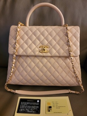 Chanel Coco Top Handle Bag Quilted Caviar Large Bag Ebay